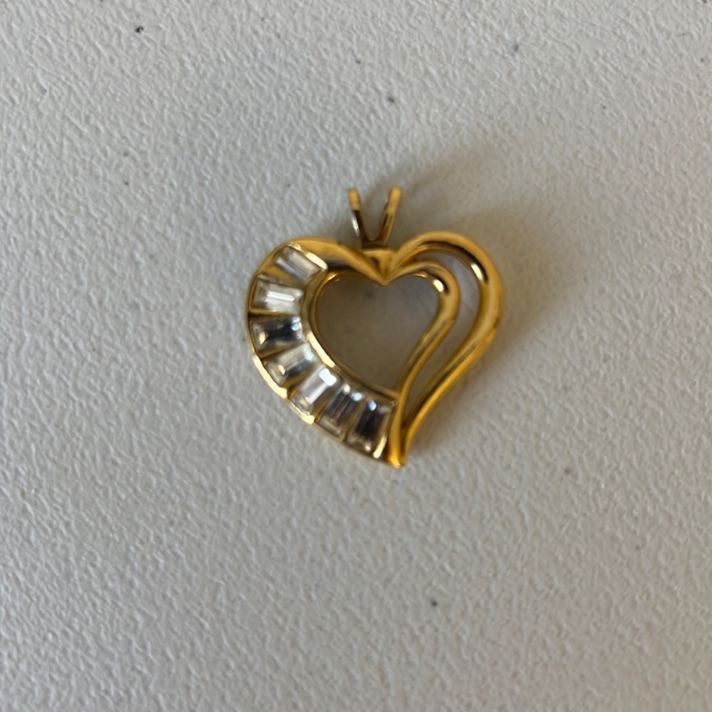 Vintage Avon Baguette Heart Pendant